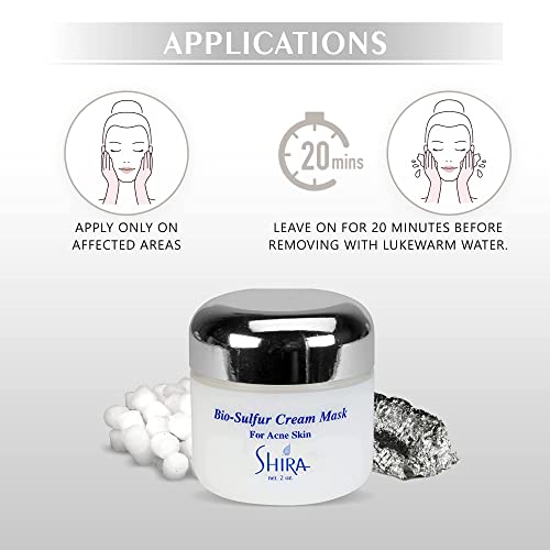 Shira Solar Energy Bio Sulphur Face Mask 2oz with Sulphur & Organic Aloevera, Treatment for Acne-Prone, Dark Spot and Oily Skin Care