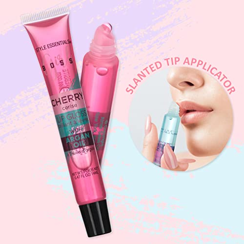 EXPRESSIONS 12pc Lip Gloss Lip Oil Collection ? Lip Gloss Tubes with Essential Oils, Moisturizing, Hydrating Lip Glosses, Lip Glow Oil, Hydrating Lip Balm