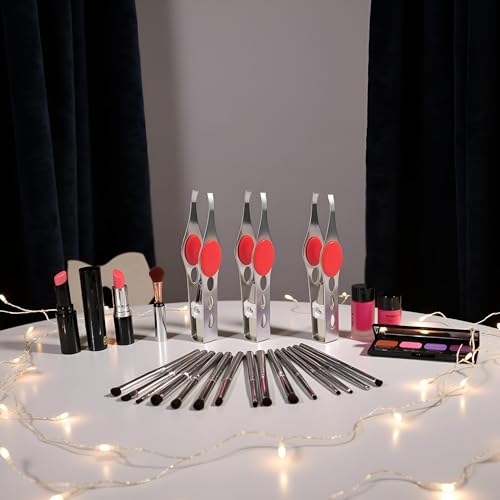 3Pcs Silver Tweezer With LED Light For Hair Removal Makeup Tool Eyebrow Eyelash for Women Facial Hair, Lash Trimmer, Hair Tweezers, Ingrown For Tweezer, Tweeze, Women's Hair Removal Tweezers