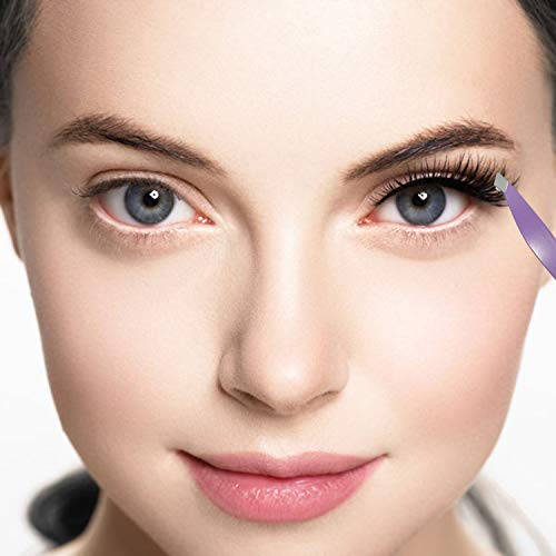 Best Mini Eyebrow Tweezers Set - Professional Stainless Steel Tweezers for Travel, Best Precision Tweezers for Eyebrows - Great Precision for Facial Hair Removal, Portable for Outdooring (White)