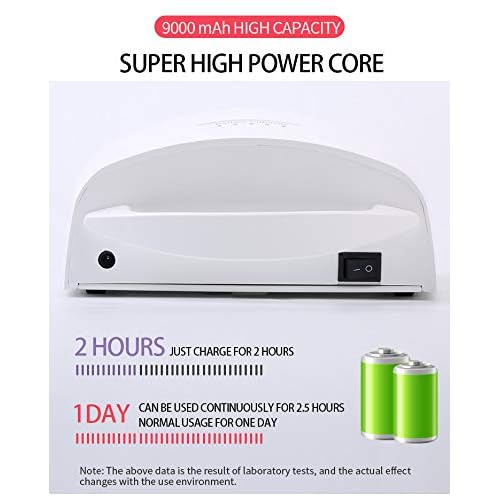 N - A Nail Dryer, Rechargeable, Cordless, 54W UV LED, Professional Polish Nail Light, Double Light Source, for Home and Salon