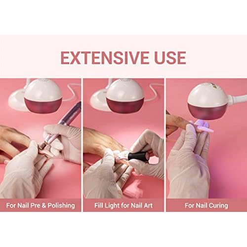 MelodySusie X3 Nail Tools Kit, Professional LED UV Nail Lamp with Nail Drill for Gel Nails, Flash Cure Gel Nail Lamp for Acrylic Nail Extension, Rechargeable Cordless Nail Art Lamp with UV LED 2 Modes