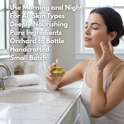 Alpha & Omega Olive Oil Face Oil Serum with Squalane & Olive Leaf Extract | Hydrating, Lightweight, Fast?Absorbing Facial Oil | Anti?Aging, Natural, Vegan, Small?Batch, Hydroxytyrosol?Rich