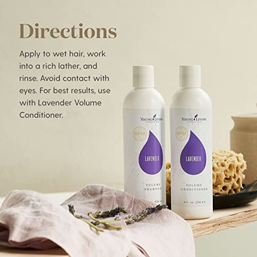 Young Living Lavender Volume Shampoo Essential Oils - Cleanses and Nourishes Fine Hair - 8 fl oz - Gently Cleanses Fine Hair for a Boost of Body and Shine from Root to Tip