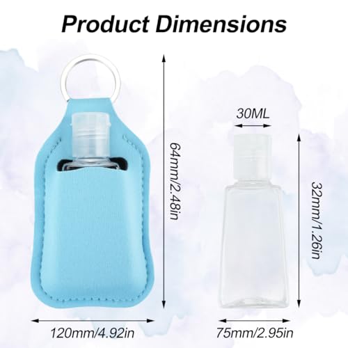 83Pcs Hand Sanitizer Holder Set, 40 Pcs Hand Sanitizer Holder Keychains & 40 Reusable Flip Cap Travel Bottles (30ml/1oz), 3 Funnels, For Travel, Vacation, Camping, Picnic, Party, Home, Office