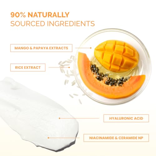PLANTIFIQUE Korean Cleansing Balm Makeup Remover with Mango & Papaya Extracts, Hyaluronic Acid and Ceramide - Nourishing Melting Cleanser for All Skin Types 1.41 oz / 40 g (Pack of 2)