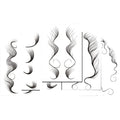 5 Sheets Temporary Tattoo Stickers for Hair Edge Smooth Waterproof Black Hairline Curly Bangs Tattoo Sticker