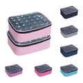 2 Pcs Small Clear Nail Polish Organizer Holds 60 bottles(15ml-0.5fl.oz) Nail Polish Case Multifunctional Nail Polish Bag organizer, Cosmetic Travel Makeup Cases for Women Pink
