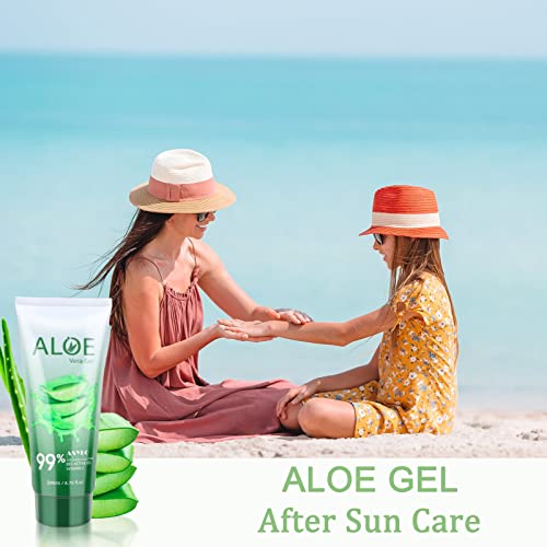 200x2 ML Aloe Vera Gel ? 99% Organic Pure Aloe Vera Hydrating Face & Body Moisturizer, Natural Aloe Cream for Dry Skin, Sunburn, Acne, Soothing & Moisturizing