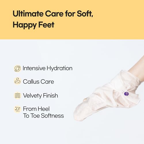Epielle Hydrating Hand & Foot Masks (Glove & Socks 12pk) for Dry Hand, Dry & Cracked Heel