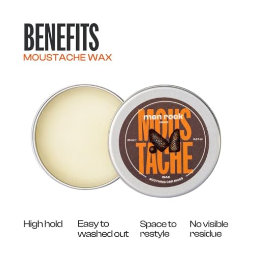 Moustache Soothing Wax - Oak Moss by Men Rock for Men - 0.8 oz Wax