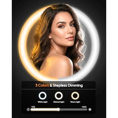 Travel Makeup Mirror with Lights (Gen 3) - 20X/1X Dual Sided Magnifying Mirror with Digital Power Display - Rechargeable, 3 Color Dimmable, CRI 95+ - Portable Folding Design