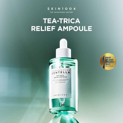 SKIN1004 Tea-Trica Relief Ampoule 3.38 fl. oz, 100ml, Soothing Hydration for Sensitive Skin
