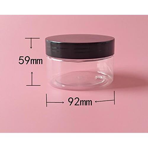 6Pcs 250ml/8oz Plastic Refillable Jars Empty Cosmetic Containers Cases with Black Lid Cream Lotion Box Ointments Bottle Food Bottle Makeup Pot Jar for Lip Balm Make Up Eye Shadow Powder (Pack of 2)
