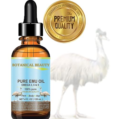 Botanical Beauty PURE EMU OIL 100% Natural Unrefined for Face, Skin, Body, Hands, Feet, Nails, Hair, Lip Care 2 Fl Oz - 60 ml