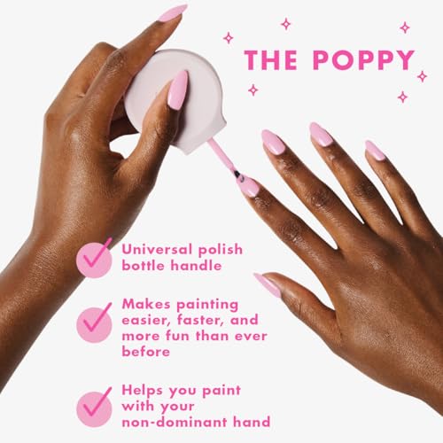 Olive & June Quick Dry Mani System Set | Includes Nail Tools, The Poppy, Cuticle Serum, Remover Pot & Quick Dry Top Coat | Fast At-Home Manicure Kit | Chip-Resistant, Vegan & Cruelty-Free