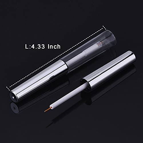 Empty Eyelash Mascara Tube and Eyeliner Wand, 8ml Mascara Tube Wand Eyelash Container Bottle, 7ml Empty and Eyeliner Tubes Transparent 4 Packs with Rubber Inserts, Funnels for DIY Castor Oil