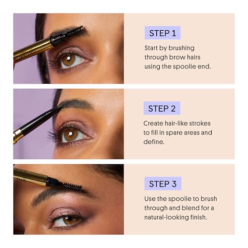 Winky Lux Uni-Brow Eyebrow Pencil, Dual-Ended with Spoolie, Waterproof Brow Definer with Ultra-Fine Tip, Universal Shade for Natural Looking Brows (Brown, Blonde, Taupe)