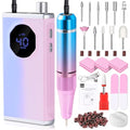 Professional Nail Drill, 40000RPM Electric Nail File for Acrylic Gel Nails Polishing Removing, Rechargeable Portable Cordless Nail Drill Kit with Full Set of Accessories at Salon Home