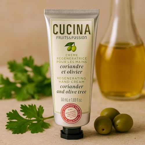 Cucina 6 Pack Regenerating Hand Cream Fruits & Passion Travel Size Set | Coriander Olive Tree | Lime Zest Cypress | Sea Salt Amalfi Lemon