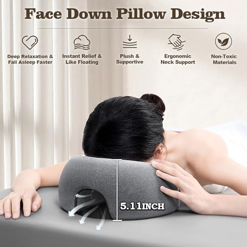 Face Down Pillow Massage Prone for Bed Sleeping,Massage Headrest Face for Bed,Stomach Sleeping,BBL Pillow After Surgery Post-Eye Surgery Recovery