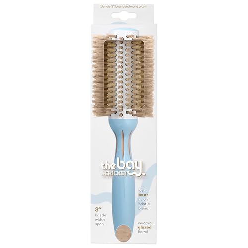 The Bay by Cricket¢â Blondie Boar Blend 3¡± Round Brush Painted Ladies Series with Lush Blonde Nylon Bristles and a Ceramic Glazed Barrel