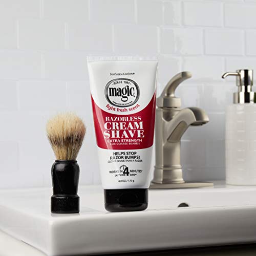 SoftSheen-Carson Magic Razorless Shaving Cream,Depilatory Hair Removal Cream for Body Hair,Extra Strength,Works in 4 Minutes for,6 oz,(Pack of 2)