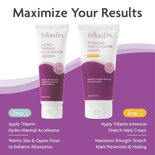 TriLASTIN Stretch Mark Cream ? Collagen & Elastin Support Body Cream with Niacinamide, Vitamin C & Vitamin E ? Hydrating Stretch Mark Lotion for Belly, Hips & Thighs ? Unscented - 5.5 oz
