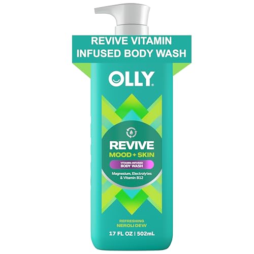 OLLY Revive Body Wash with Magnesium, Electrolytes & Vitamin B12? Nourishing Cleanser for Skin Barrier Repair, Deep Hydration, Refreshing Nerolidew Scent, 17 oz