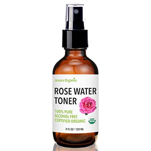 Rose Water Spray for Face - Facial Toner & Hair Mist - USDA Certified Organic - 100% Pure & Alcohol Free - 4 Oz