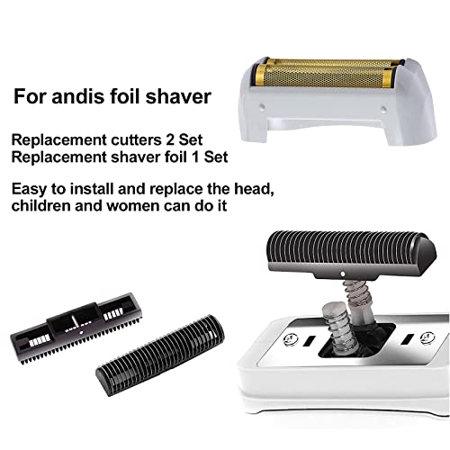 2 Pack Pro Shaver Replacement Foil and Cutters compatible with"andis #17150 shaver foil replacement" Golden