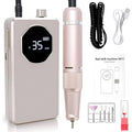 Professional Nail Drill High Torque 35000 RPM Rechargeable Portable Electric Nail File Filer for Acrylic Gel with Cuticle Bits, Salon Manicure Tool, Rose Gold