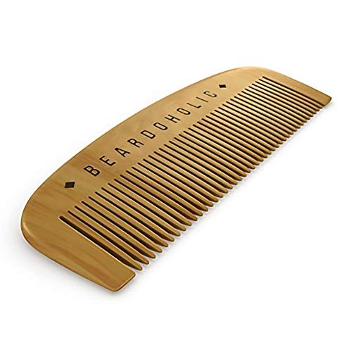 Beardoholic Beard Comb With a Gift Box ? Wide Teeth ? Anti-Static, Eliminates Tangles and Keeps Your Beard Neat and Tidy ? 5.31 x 1.96 IN Handmade 100% Pearwood Design