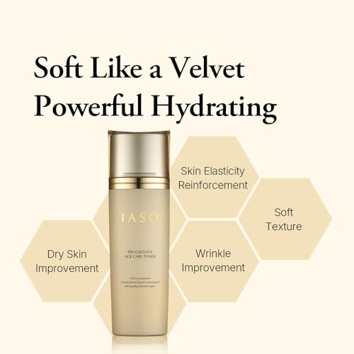 IASO Progressive Age Care Toner | Premium Anti-Aging, Anti-Wrinkle Skin Toner, Nourishing Ingredients, Enriched with Ginseng, Korean Skin Care, 6.08 oz