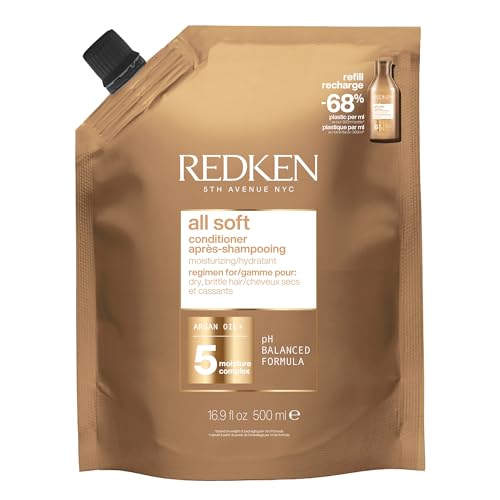 Redken All Soft Conditioner - Moisturizes & Hydrates Dry, Brittle Hair, Softens, Smooths & Adds Hair Shine, Conditioner & Detangler