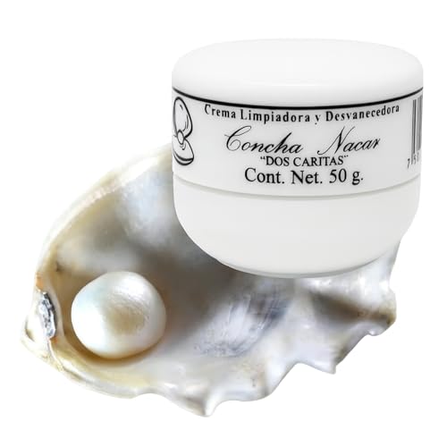 Dos Caritas Concha Nacar Cream with Mother of Pearl - 1.76 Oz Skin Brightening and Cleansing Face Lightening Cream, Brightening & Cleansing Face Cream | Made in Mexico