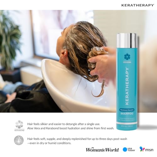 Keratherapy Keratin Infused Moisture Shampoo, 10.1 fl. oz., 300 ml - Anti Frizz Moisture Shampoo for Oily Scalp and Dry Ends - Kerabond Technology, Aloe Vera, & Willow Bark