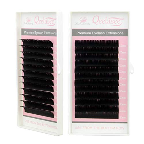 Matte Mink Flat Eyelash Extension 0.25 D Curl 9mm Ellipse Eyelashes False Mink Individual Eyelash Extension Professional Salon Used by Qeelasee