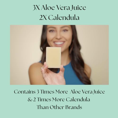 Aloe Vera & Calendula Soap, Natural & Organic Ingredients, Organic Aloe Vera, Calendula & Turmeric Soap. Use for Face & Body. for Men, Women & Teens. Gentle Face Wash. (Pack of 6)