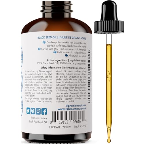 Black Seed Oil for Hair and Skin - Cold Pressed Virgin Unrefined Kalonji (Nigella Sativa) Oil from Nigella Seeds, 4 oz