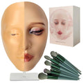 Makeup Practice Face Board,XIJIEMAO 5D Silicone Makeup Mannequin Face, Reusable Practice Eye Girl Make up Practice Face For Emerging Makeup Artist, Beginners, Girl's Gift (golden wheat)