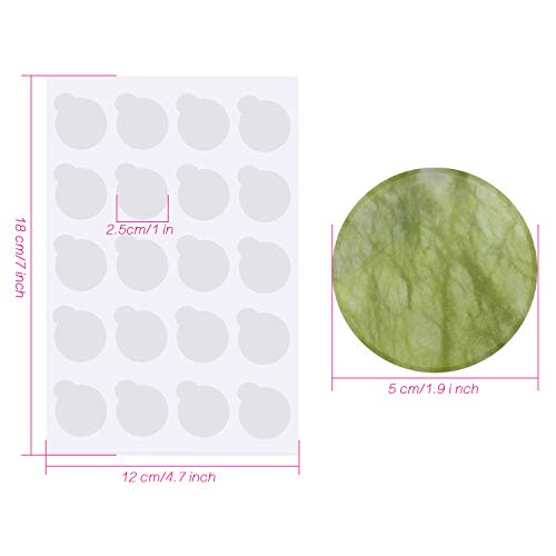 200 Pcs Eyelash Extension Adhesive Glue Pallet Sticker Pads, Disposable Waterproof Adhesive Holder Pad and 1 Pcs Eyelash Extension Jade Stone