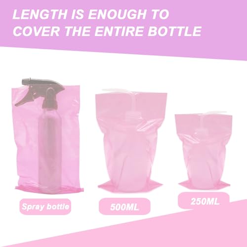 250pcs Tattoo Bottles Bags£¨Pink£© with 3pcs Wash Bottles£¨Pink£© 250ml Disposable Squeeze Watering Tool Sleeves Water Spray Covers for Tattoo Supplies