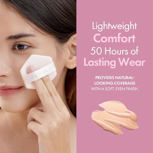 Blending Cushion 4-in-1 Korean Cushion Foundation with Italian Caviar, Collagen & Hyaluronic Acid - 12HR Long Lasting, Hydrating & Age-Defying Makeup Concealer 0.44 oz (#21 Light Beige)