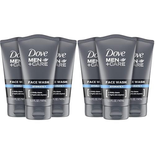 DOVE MEN + CARE Face Wash Hydrate Plus Skin Care,5 Oz,(Pack of 6)