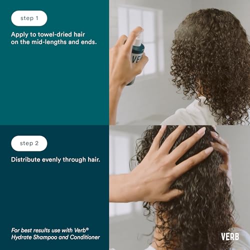 VERB Hydrate Leave-In Conditioner, 6.5 fl oz ? Nourish Dry + Frizzy Hair - Smooth + Detangle - Amber + Warm Jasmine Scent,(Pack of 2)