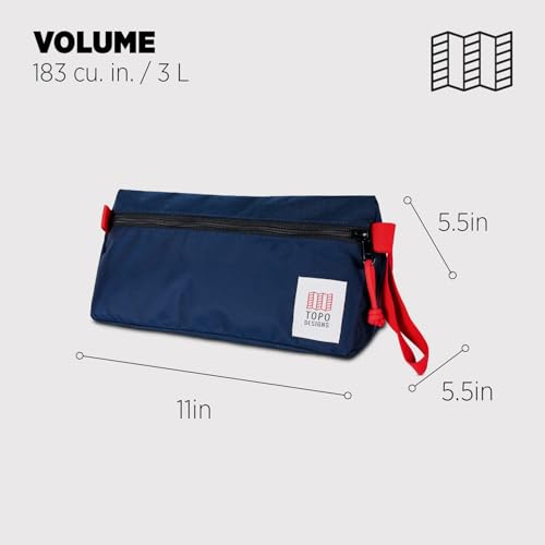 Topo Designs Dopp Kit - Travel Bag for Personal Care Essentials, Self Standing Shape, Fully Lined, Recycled Nylon