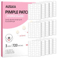 AUSLKA Pimple Patch Bulk, 720 Pimple Patches for Face, Hydrocolloid Spot Patch Stickers for Zits& Blemishes, Suitable for Body, Cheek, Forehead, Chin and Back (8mm, 10mm,12mm)