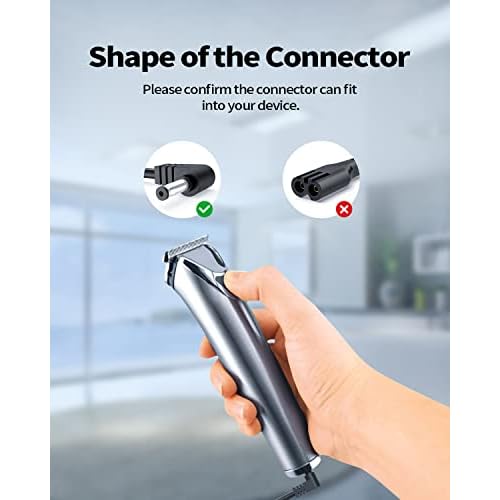 Charger Fit for Wahl Trimmer Model 9888L WNT-9 9818L 9854L 9918D WNT-8 5622 5623 9880L 9766 9918C 9854-600B Beard Grooming Clippers Shaver Razor Replacement Power Cord Supply for S003HU0420060