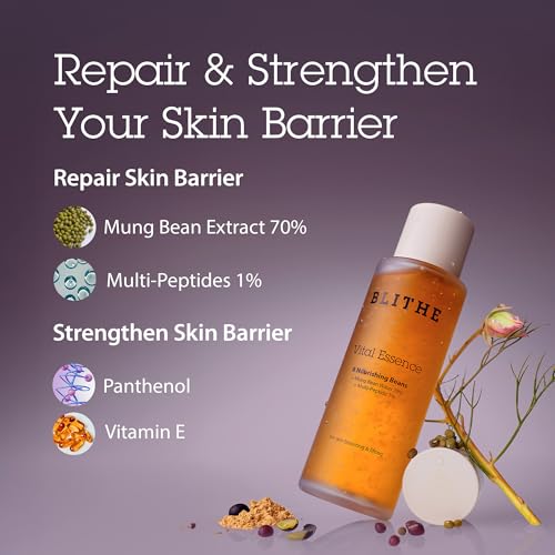 BLITHE Vital Essence 8 Beans - Korean Skin Care Elasticity & Skin Barrier, Adenosine Vitamin E - Fermented Olive & Argan Oil (4.1 fl oz)